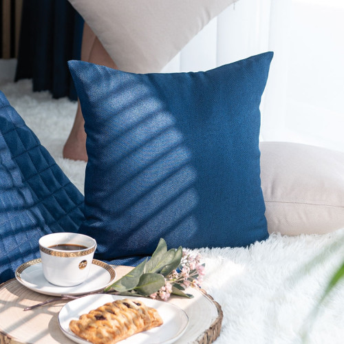 Poszewka dekoracyjna Jodełka, kolor niebieski, rozmiar 40x40 cm