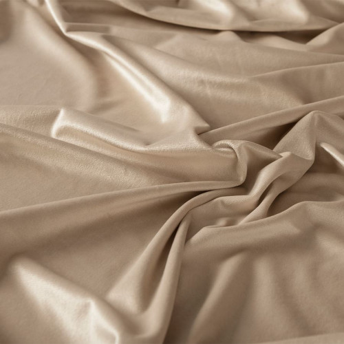 Welwetowy materiał na zasłony, kolor kaszmirowy ciemny kremowy, wysokość 300 cm, Velvi - sprzedawany na metry