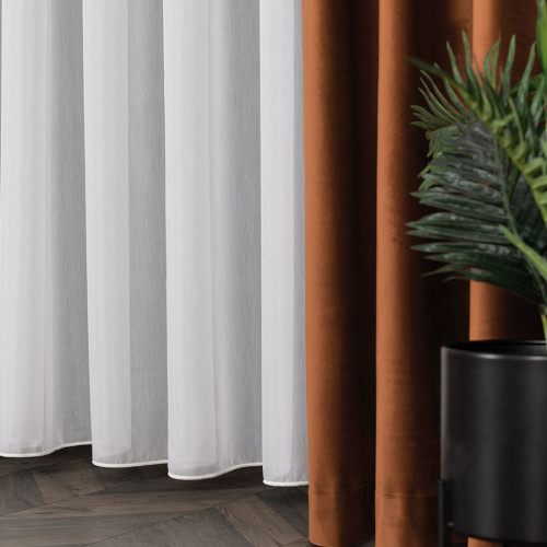 PREMIUM ALLURE Firanka na metry z ołowianką Gajana, wysokość 300 cm, kolor kremowy