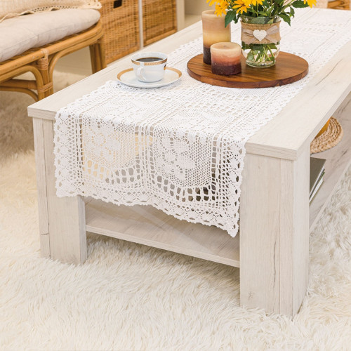 Ażurowy, gotowy bieżnik bawełniany, kolor biały, oferowany w kilku rozmiarach, Iness