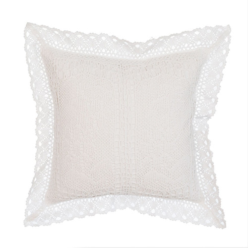 Bawełniana poszewka ażurowa, kolor biały, rozmiar 40x40 cm, Iness