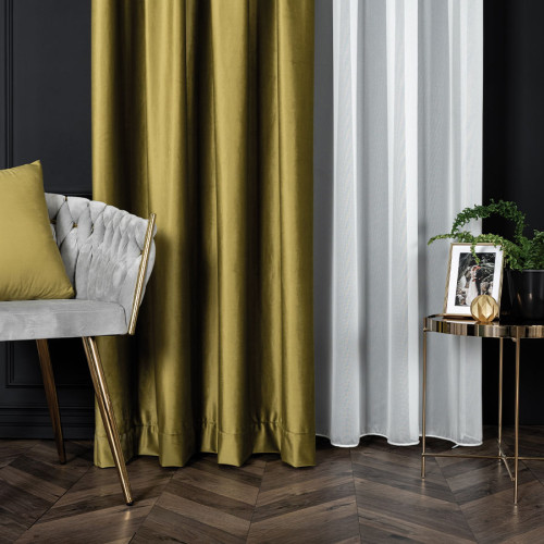 PREMIUM ALLURE Firanka na metry z ołowianką Irmina, wysokość 300 cm, kolor kremowy