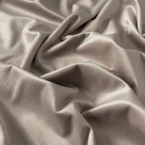 Welwetowy materiał na zasłony, kolor szaro-beżowy, wysokość 300 cm, Velvi - sprzedawany na metry