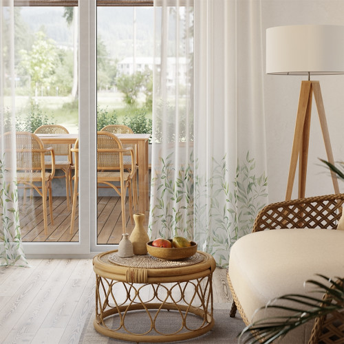 Firana z etaminy z ołowianką wzór od dołu, wysokość 295 cm - sprzedawana na metry