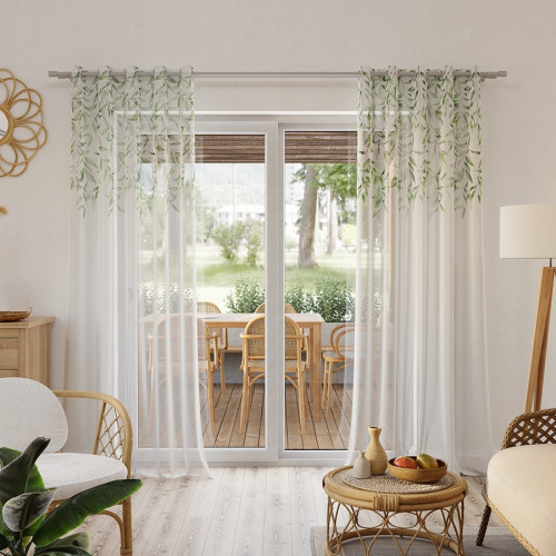 Firana z etaminy z ołowianką wzór od góry, wysokość 295 cm - sprzedawana na metry