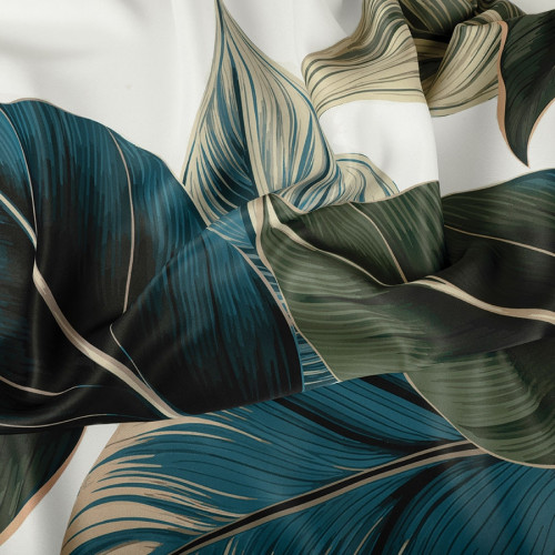 Materiał na zasłony, zaciemniający typu blackout, drukowany w liście, wysokość 300 cm, Zurin - sprzedawany na metry