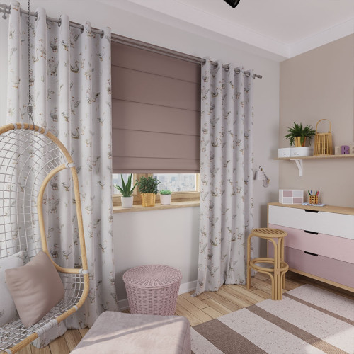 Zasłona do pokoju dziecięcego na taśmie ze wzorem Gęsi - szyta na wymiar