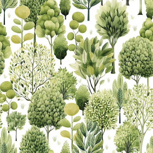 Materiał na zasłony velvet, drukowany w odcieniu zielonym, szerokość 150 cm, Arborea - sprzedawany na metry