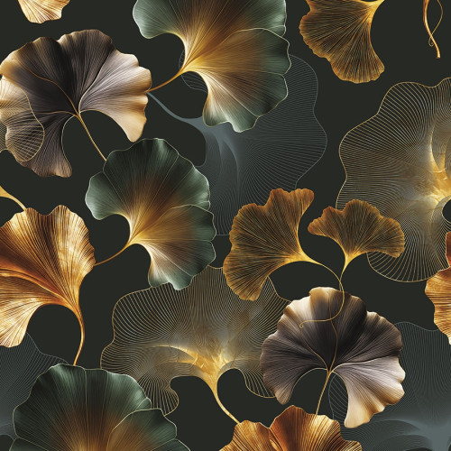 Welwetowy materiał na zasłony, drukowany w tonacji zielonej, szerokość 150 cm, Marisel - sprzedawany na metry