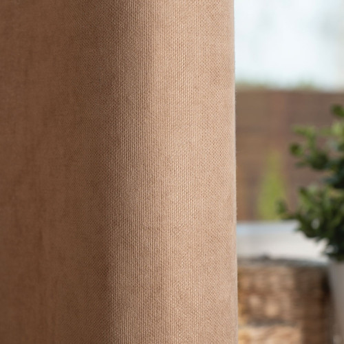 Welurowy materiał na zasłony, kolor nude, wysokość 300 cm, Milas - sprzedawana na metry