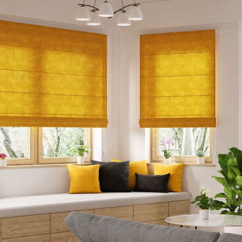 Gotowa roleta rzymska nowoczesna Milas, kolor szafranowy, szerokość 80-180 cm, wysokość 170 cm