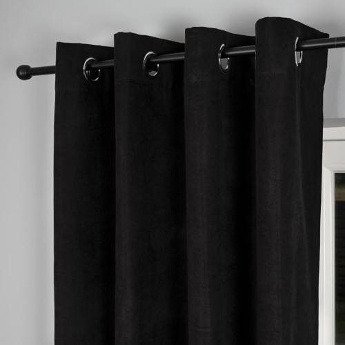 MILAS SOFT Zasłona gotowa na przelotkach, rozmiar 140x250 cm, kolor czarny