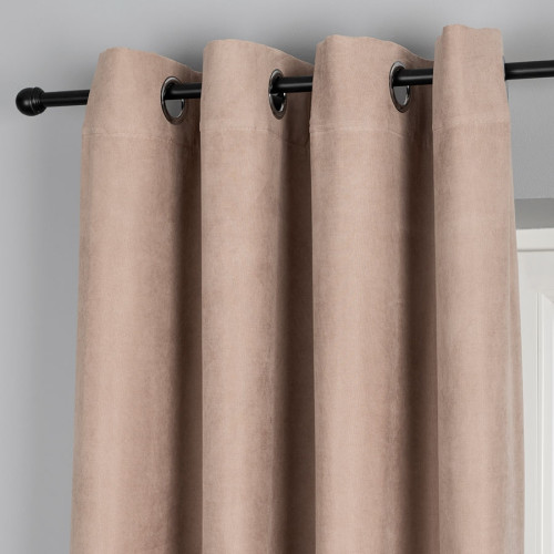  Zasłona welurowa gotowa na przelotkach Weluria, rozmiar 140x250 cm, kolor ciepły beż