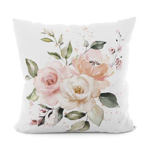 Poszewka welwetowa na poduszkę w kwiaty Lanosa, 40x40cm