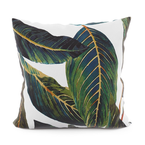 Poszewka welwetowa na poduszkę w liście Adison, 40x40 cm