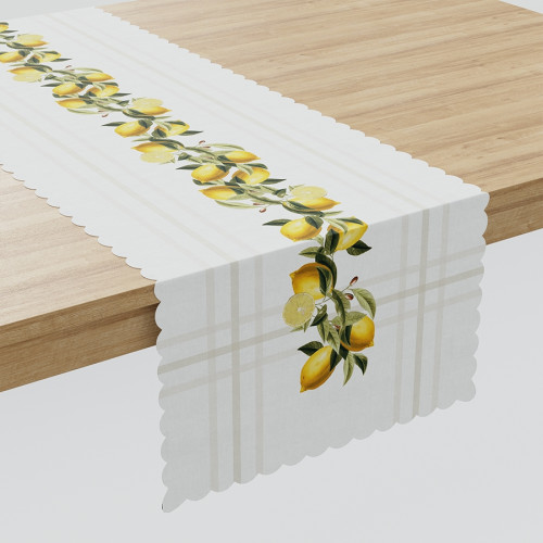 Bieżnik z tkaniny wodoodpornej z owocowym nadrukiem, rozmiar 38x180 cm, Cytrusy
