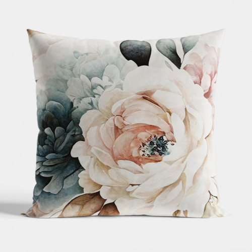 Dwustronna, dekoracyjna poszewka welwetowa Alba w rozmiarze 40x40 cm, kolor beżowy