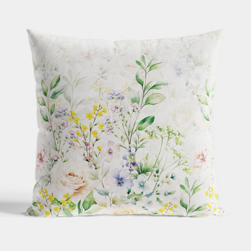 Poszewka dekoracyjna VELVET wiosenny ogród, rozmiar 40x40 cm