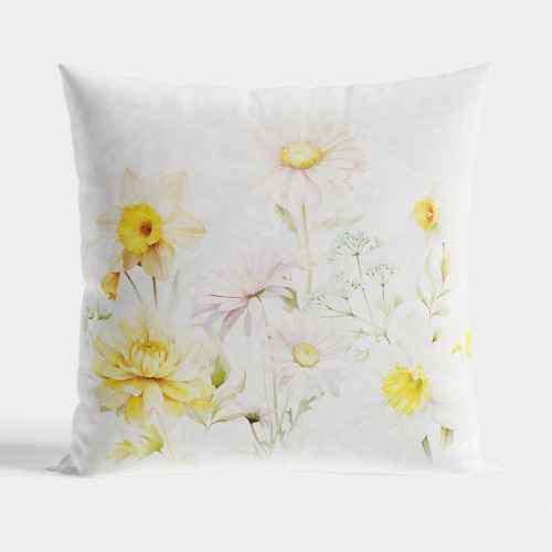  Poszewka dekoracyjna z tkaniny welwetowej Wiosenna Polana, rozmiar 40x40 cm, zielony