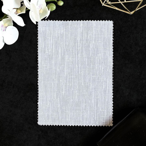 Próbka firany błyszczącej kreszowanej 001201 kolor biały