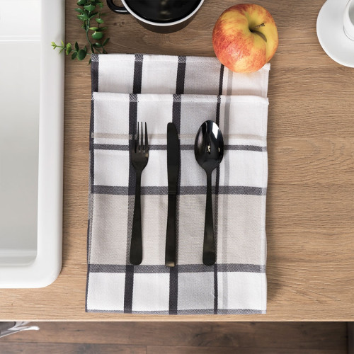 Bawełniana ścierka kuchenna, kolor szaro-beżowy, rozmiar 50x70 cm, Krati