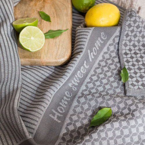 Bawełniana ścierka kuchenna, kolor szary, rozmiar 50x70 cm, Sweet home