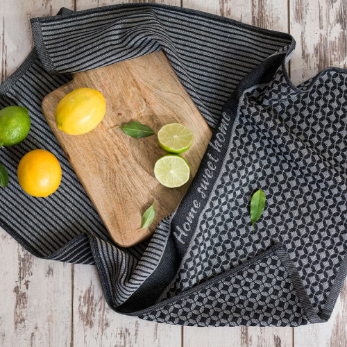 Bawełniana ścierka kuchenna, kolor czarny, rozmiar 50x70 cm, Sweet home
