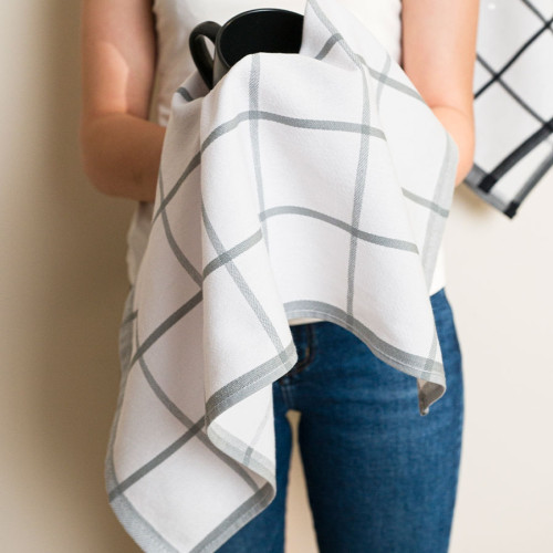 Bawełniana ścierka kuchenna, kolor szary, rozmiar 50x70 cm, Mimoza