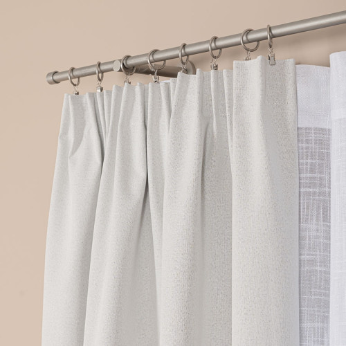 Gotowa zasłona do salonu 100% zaciemniająca na taśmie, kolor pastelowy szary, dostępna w kilku rozmiarach