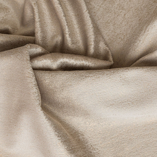 Welwetowy materiał na zasłony ze złotym nadrukiem, kolor ciemny kremowy, wysokość 300 cm, Eleonora - sprzedawany na metry