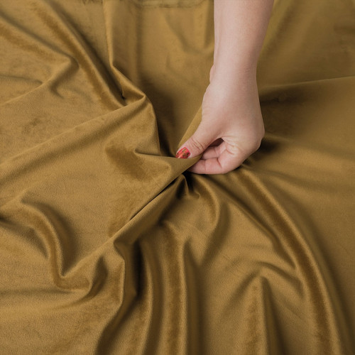 PREMIUM ALLURE Ekskluzywna tkanina zasłonowa na metry Velvet, wysokość 280 cm, kolor khaki