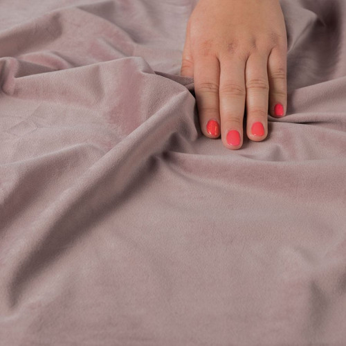 Ekskluzywny materiał na zasłony do salonu Velvet, wysokość 300 cm, kolor pastelowy fioletowy - sprzedawana na metry