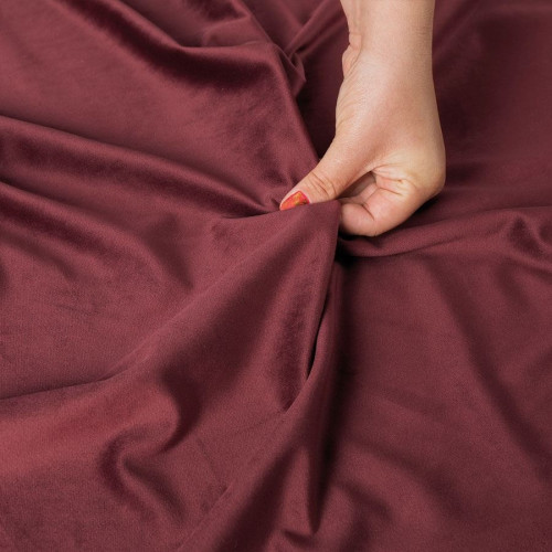 Ekskluzywna tkanina zasłonowa Velvet, wysokość 300 cm, kolor winny - sprzedawana na metry