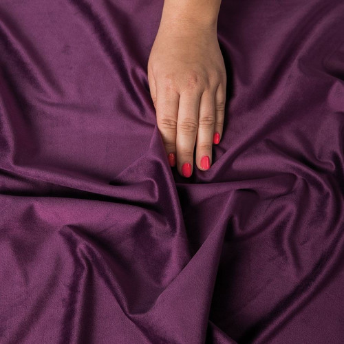 Ekskluzywna tkanina zasłonowa Velvet, wysokość 300 cm, kolor fioletowy - sprzedawana na metry