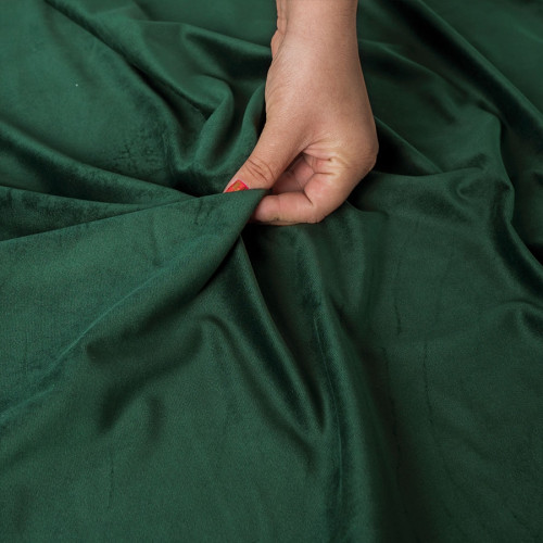 PREMIUM ALLURE Ekskluzywna tkanina zasłonowa na metry Velvet, wysokość 280 cm, kolor ciemny zielony