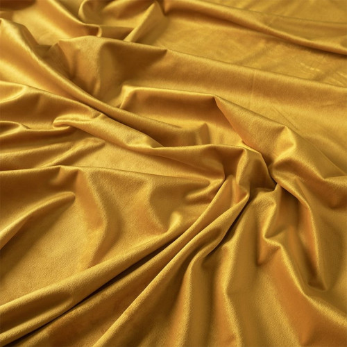 Welwetowy materiał na zasłony w kolorze szafranowym, wysokość 300 cm, Velvi - sprzedawana na metry