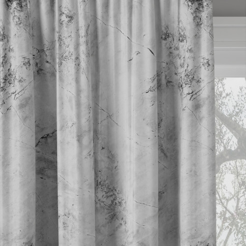 Nowoczesna zasłona typu blackout  na taśmie, kolor szary, szerokość 130 cm, Betoni - szyta na wymiar