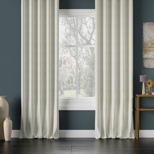 Nowoczesna zasłona Milas na fleksach kolor kremowy