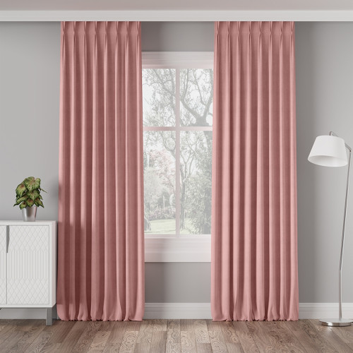 Nowoczesna zasłona welurowa Milas na fleksach odcienie różowego - szyta na wymiar