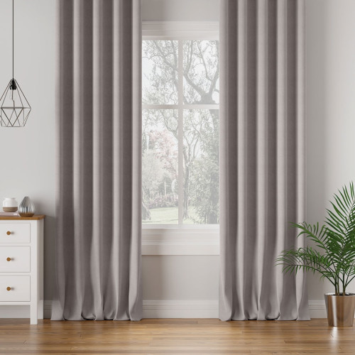 Nowoczesna zasłona Milas na tunelu kolor szaro-brązowy