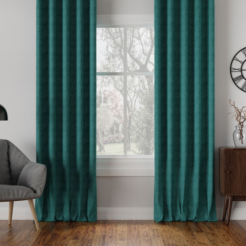 Nowoczesna zasłona Milas na fleksach odcienie niebieskiego