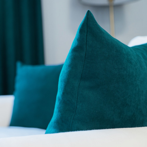 Ciemnoturkusowa poszewka na poduszkę Milas