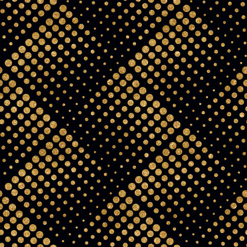 Zaciemniająca tkanina dekoracyjna Luxe, szerokość 145 cm, kolor czarny ze złotym nadrukiem - sprzedawana na metry