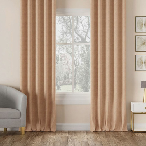 Nowoczesna zasłona do salonu welurowa na przelotkach Milas kolor kawowy - szyta na wymiar