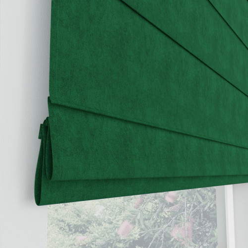 Nowoczesna roleta rzymska Milas kolor butelkowa zieleń - szyta na wymiar