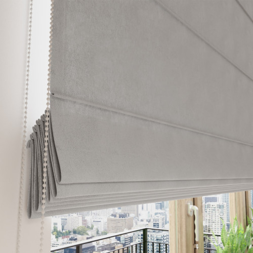 Nowoczesna roleta rzymska Milas kolor beżowo-szary - szyta na wymiar