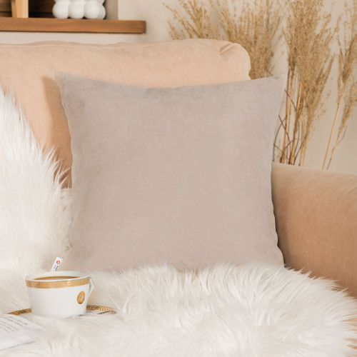 Miękka poszewka dekoracyjna kolor ciepły beż rozmiar 40x40 cm Idalia