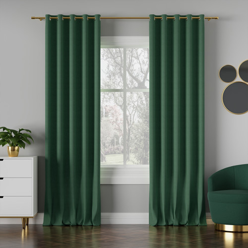 Nowoczesna welurowa zasłona na przelotkach, kolor turkusowy, Milas - szyta na wymiar