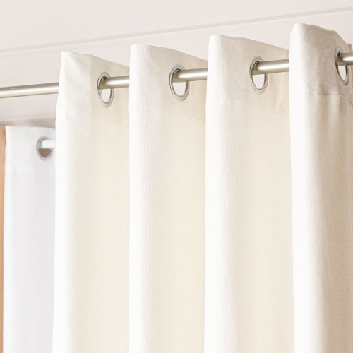 Zasłona welurowa gotowa na przelotkach Weluria, kolor ecru,  rozmiar 140x250 cm