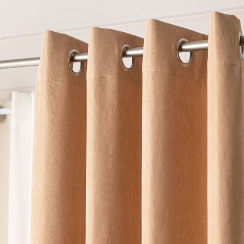 Zasłona welurowa gotowa na przelotkach Weluria, kolor beżowy, rozmiar 140x250 cm